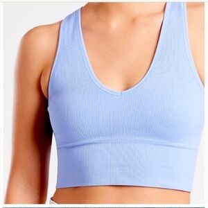 NEW NWT Athleta Aurora Crop Rib Tank Light Blue Size Medium